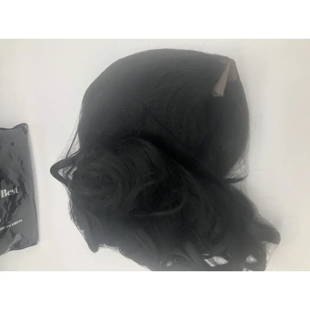 AISI Queens Black Long Wavy 24 Inch Wig with Middle Part Synthetic w/Wig Cap